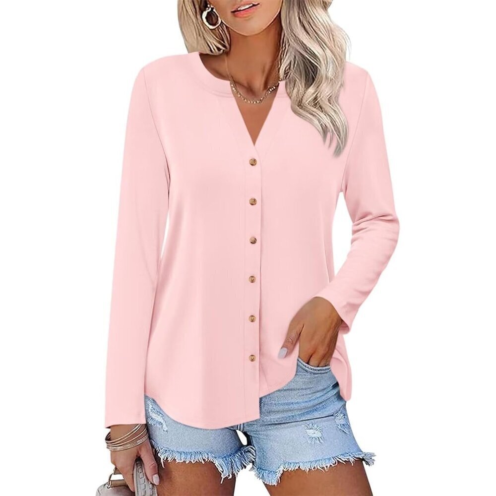 Women's Long Sleeve Button Down Shirt Cotton Polyester Spandex Fall Top